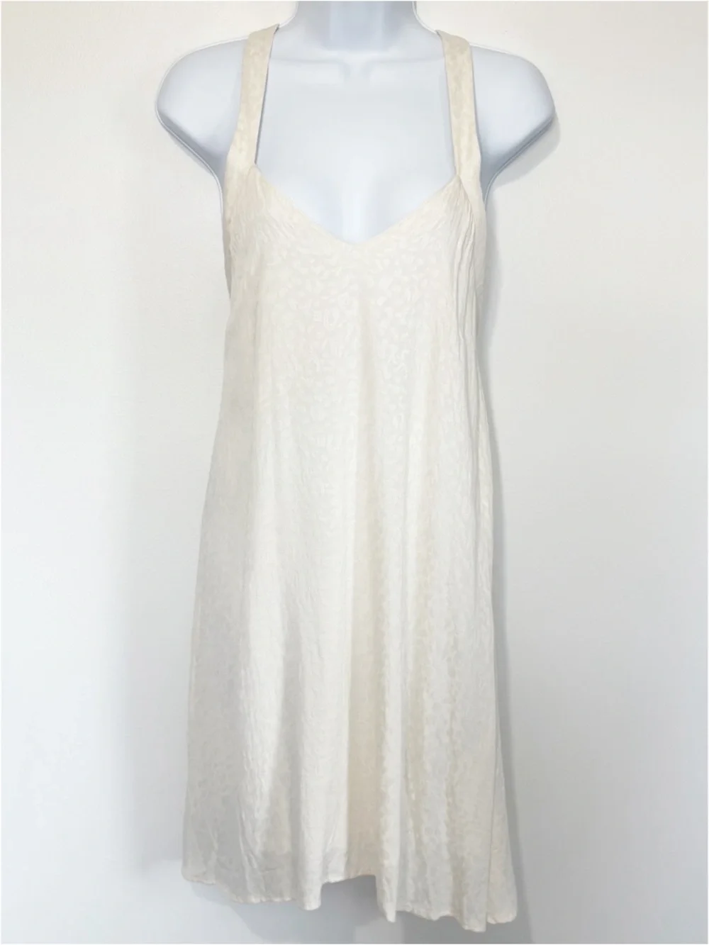 NWT ALTAR’D STATE Cream Cheetah Textured Mini Dress Boho Racerback Women’s Large - Picture 1 of 9